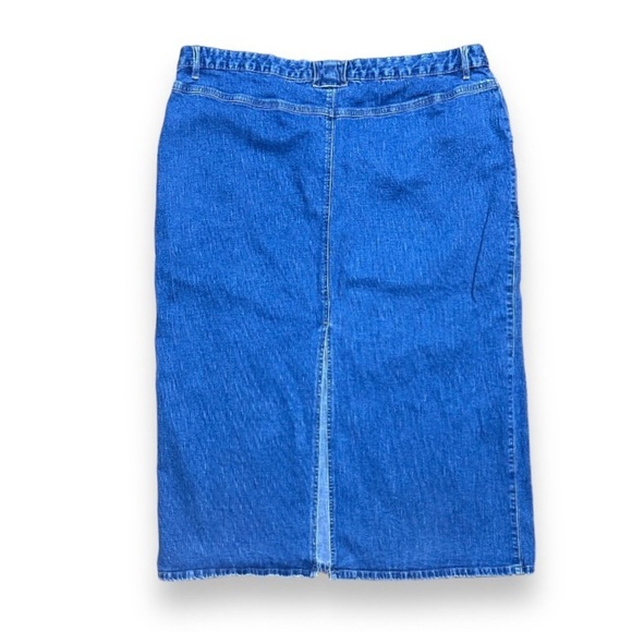 Vintage Faded Glory Medium Wash Blue Jean Denim Maxi Skirt Women’s Plus Size 24W - Picture 2 of 16